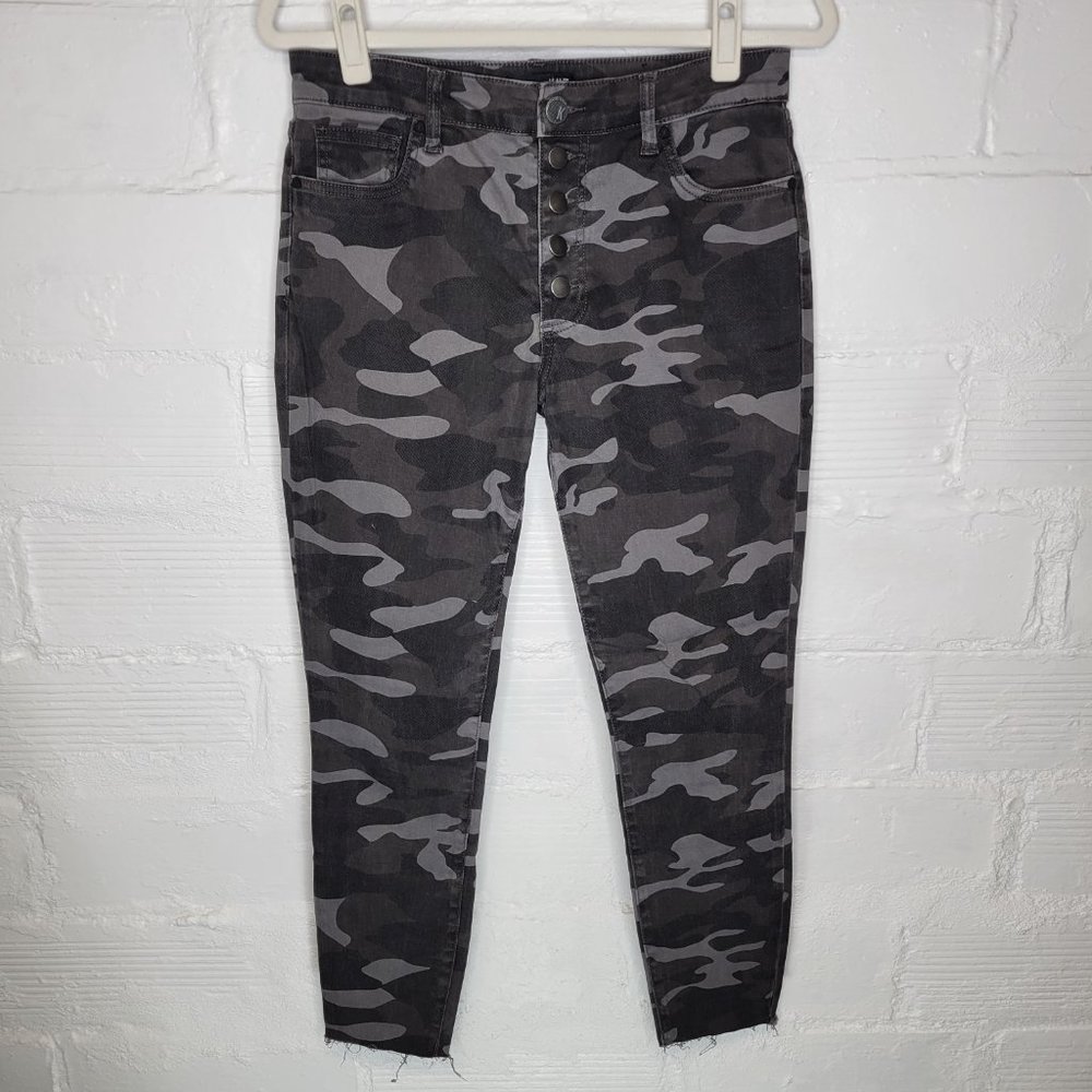 Kut From The Kloth Women's Size 6 Jeans Connie High Rise Ankle Skinny Gray Camo